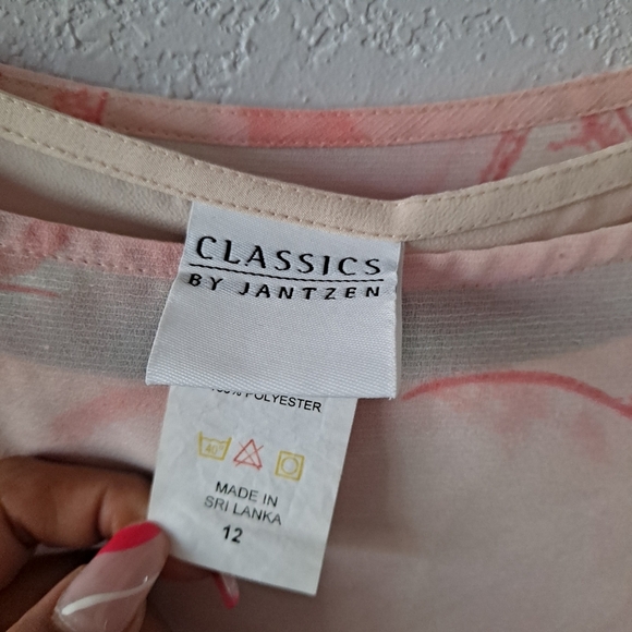 Classics by Jantzen Pink Floral Blouse - Picture 4 of 5